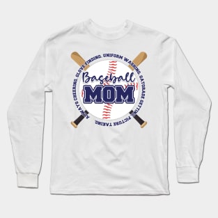 Baseball Mom Tee Baseball Quotes Leopard Baseball Mom Life Baseball Lover Gift Long Sleeve T-Shirt